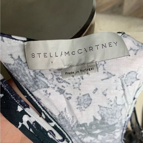 Stella McCartney Women’s Size 42 US 12 Dress Black White Floral Racerback Fitted - Picture 6 of 7